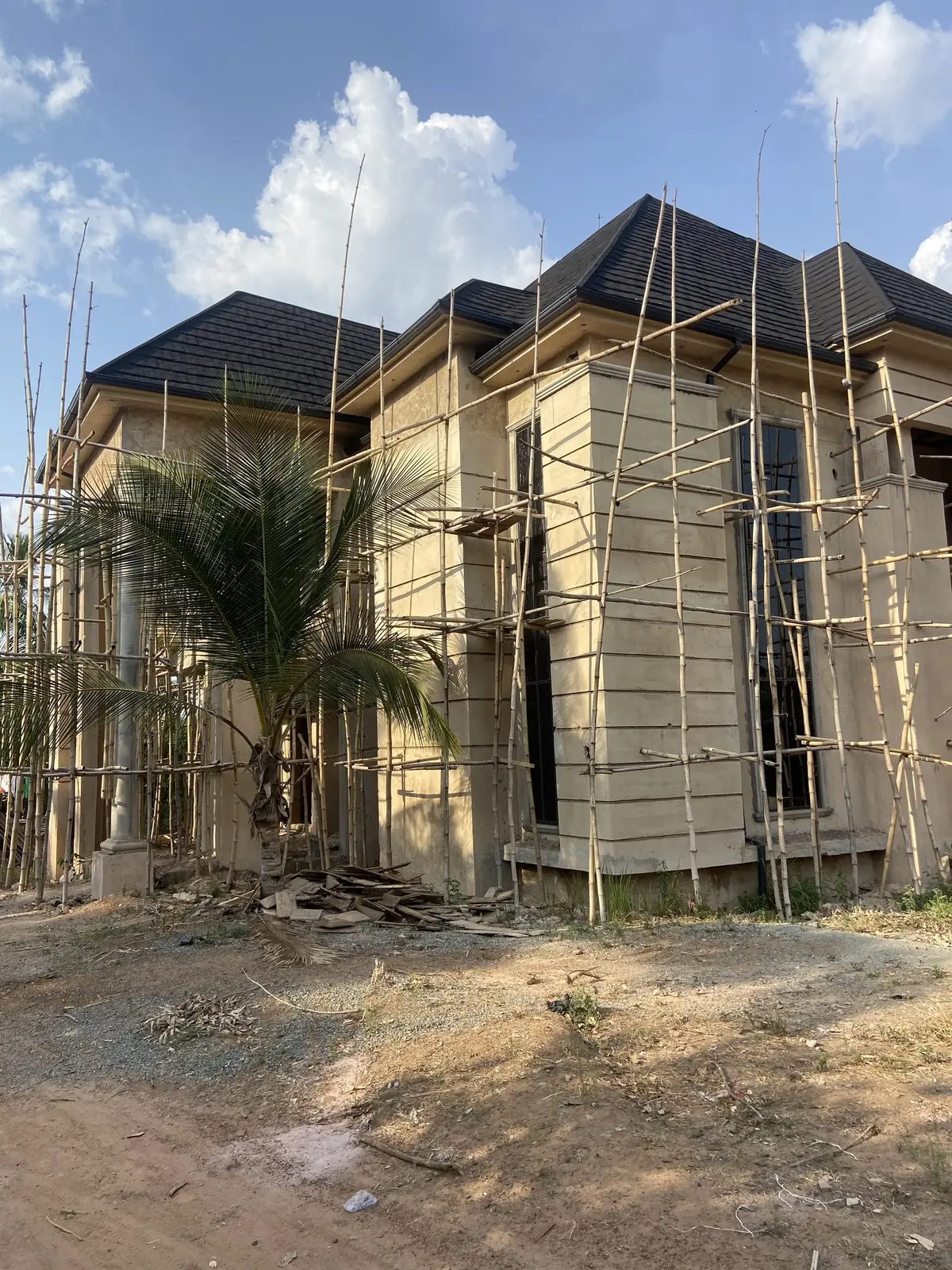 External plastering with roof complete